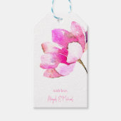 Persoonlijke Roze Bloemen Cadeaulabel (Voorkant)