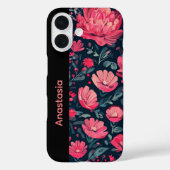 Persoonlijke Roze Bloemen iPhone Hoesje (Achterkant)