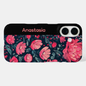 Persoonlijke Roze Bloemen iPhone Hoesje (Achterkant (horizontaal))