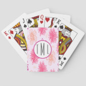 Persoonlijke Roze Bloemen Pokerkaarten (Achterkant)