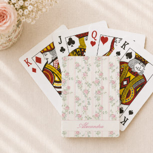 Persoonlijke Roze Bloemen Pokerkaarten