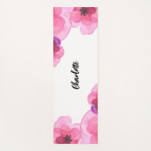 Persoonlijke Roze Bloemen Yogamat (Voorkant)