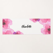 Persoonlijke Roze Bloemen Yogamat (Voorkant (horizontaal))
