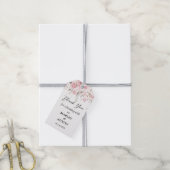 Persoonlijke Roze Bloemenboeket Cadeaulabel (Met Touw)
