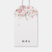 Persoonlijke Roze Bloemenboeket Cadeaulabel (Achterkant)