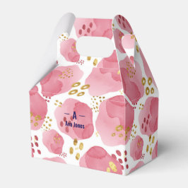 Persoonlijke Roze Bloemige Cadeau Doos – Aangepast Bedankdoosjes