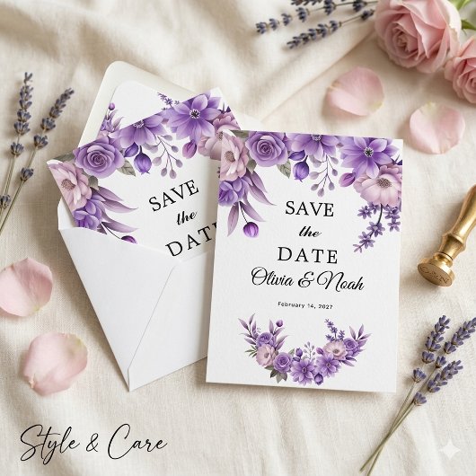 Persoonlijke Roze Bloemige Save The Date Kaart