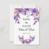 Persoonlijke Roze Bloemige Save The Date Kaart (Voorkant)
