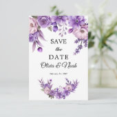 Persoonlijke Roze Bloemige Save The Date Kaart (Staand voorkant)
