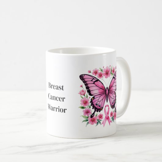 Persoonlijke Roze Borstkanker Bewustzijn Koffiemok (Voorkant rechts)