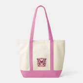Persoonlijke Roze Borstkanker Bewustzijn Tote Bag (Achterkant)