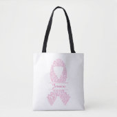 Persoonlijke Roze Borstkanker Typografie Tote Bag (Voorkant)