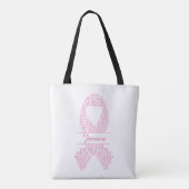 Persoonlijke Roze Borstkanker Typografie Tote Bag (Achterkant)