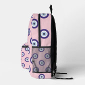 Persoonlijke Roze Boze Oog Patroon Cadeaus Met Naa Bedrukte Rugzak (Rechts)