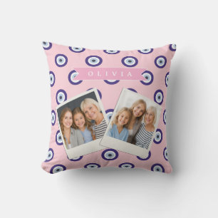 Persoonlijke Roze Boze Oog Patroon Cadeaus Met Naa Kussen