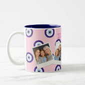Persoonlijke Roze Boze Oog Patroon Cadeaus Met Naa Tweekleurige Koffiemok (Links)