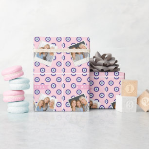 Persoonlijke Roze Boze Oog Patroon Geschenken Met Cadeaupapier