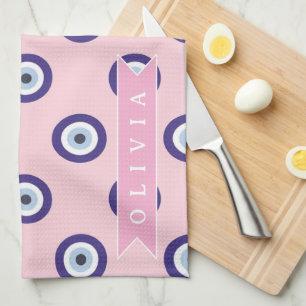 Persoonlijke Roze Boze Oog Patroon Geschenken Met Theedoek