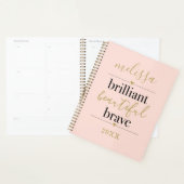 Persoonlijke Roze Briljante Mooie Dappere  Planner (Display)