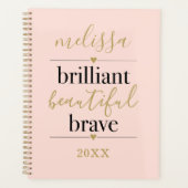 Persoonlijke Roze Briljante Mooie Dappere  Planner (Voorkant)