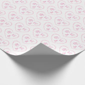 Persoonlijke Roze Bruid- en Bruidegom Hart Bedels Cadeaupapier (Hoek)