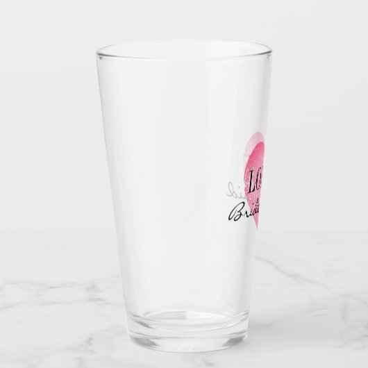 Persoonlijke roze bruidsbruid bruiloft glas (Rechts)