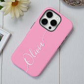 Persoonlijke Roze Calligraphy Script Naam Case-Mate iPhone Case