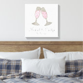 Persoonlijke roze champagne Wedding Gift Wall Art Canvas Afdruk (Insitu (Slaapkamer))