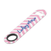 PERSOONLIJKE ROZE CHEVRON FLESOPENER SPEED FLESSENOPENER (Voorkant Gekanteld)