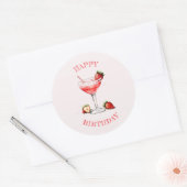 Persoonlijke roze cocktailontwerp sticker (Envelop)