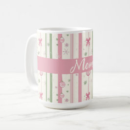 Persoonlijke Roze Coquette Moeder Kerst Koffiemok