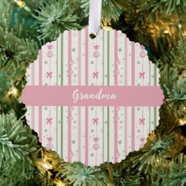 Persoonlijke Roze Coquette Moeder Vakantie Ornament Kaart