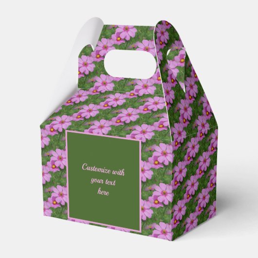 Persoonlijke Roze Cosmos Bloem Bedankdoosjes (Voorkant Zijde)