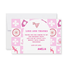 Persoonlijke Roze Cowgirl Geruite Verjaardag