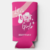 Persoonlijke Roze Cowgirl Let's Go Girls Seltzer Blikjeskoeler (Achterkant)