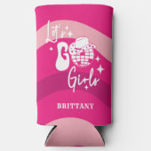 Persoonlijke Roze Cowgirl Let's Go Girls Seltzer Blikjeskoeler (Voorkant)