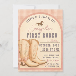 Persoonlijke Roze Cowgirl Rodeo Westerne Verjaarda Kaart