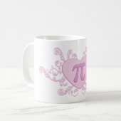 Persoonlijke Roze Cute Nummer Pi Mok (Voorkant links)