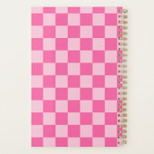 Persoonlijke Roze Dambord Preppy Aangepaste Naam Planner (Achterkant)
