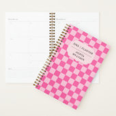 Persoonlijke Roze Dambord Preppy Aangepaste Naam Planner (Display)