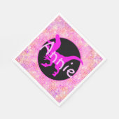 Persoonlijke roze dinosaur verbergen servet (Hoek)