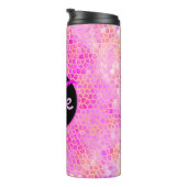 Persoonlijke roze dinosaur verbergen thermosbeker (Geroteerd rechts)