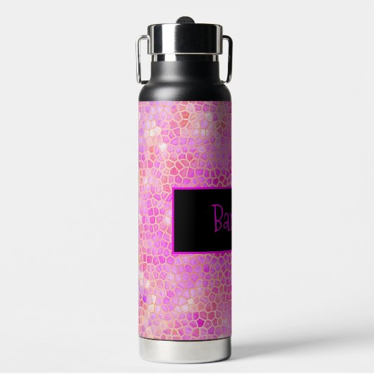 Persoonlijke roze dinosaur verbergen waterfles (Voorkant)