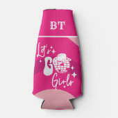 Persoonlijke Roze Disco Cowgirl Let's Go Girls Flesjeskoeler (Voorkant)
