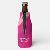 Persoonlijke Roze Disco Cowgirl Let's Go Girls Flesjeskoeler (Fles Achterkant)