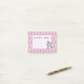 Persoonlijke Roze Eiffeltoren Poodle Notitieblok Post-it® Notes (Op bureau)
