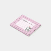 Persoonlijke Roze Eiffeltoren Poodle Notitieblok Post-it® Notes (Schuin)