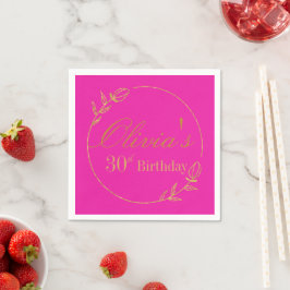 Persoonlijke Roze en Goud Servet