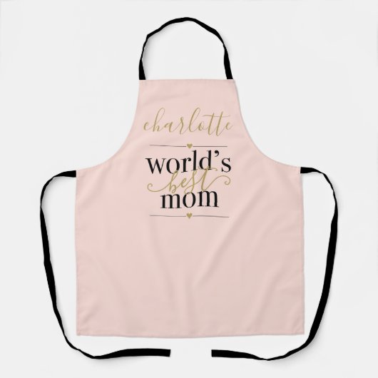 Persoonlijke Roze en Gouden Roze Moeder van de Wer Schort (Voorkant)