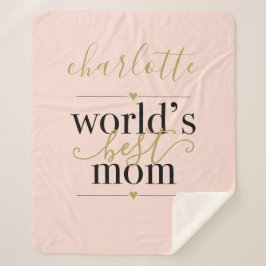 Persoonlijke Roze en Gouden Roze Moeder van de Wer Sherpa Deken